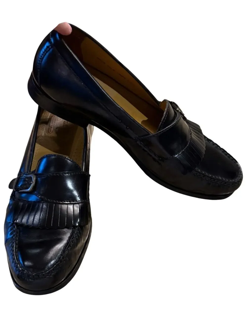 Cole Haan Men’s 10.5 Classic Black Leather Kiltie Loafers